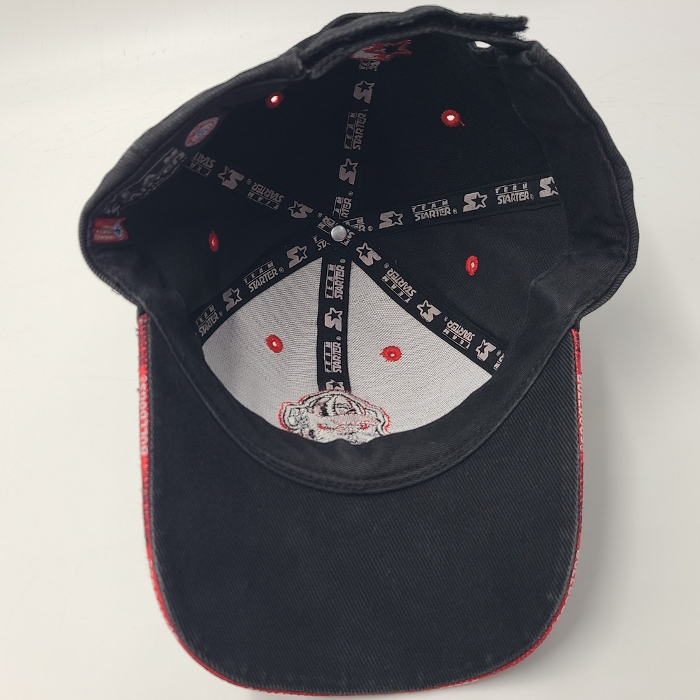 Vintage Georgia Bulldogs Hat Adjustable Starter Black Red NCAA University Men - Picture 9 of 11
